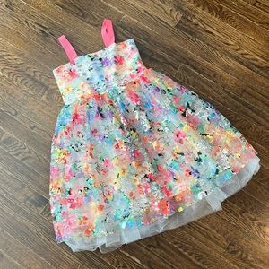 Halabaloo Floral Appliqué Tulle Dress